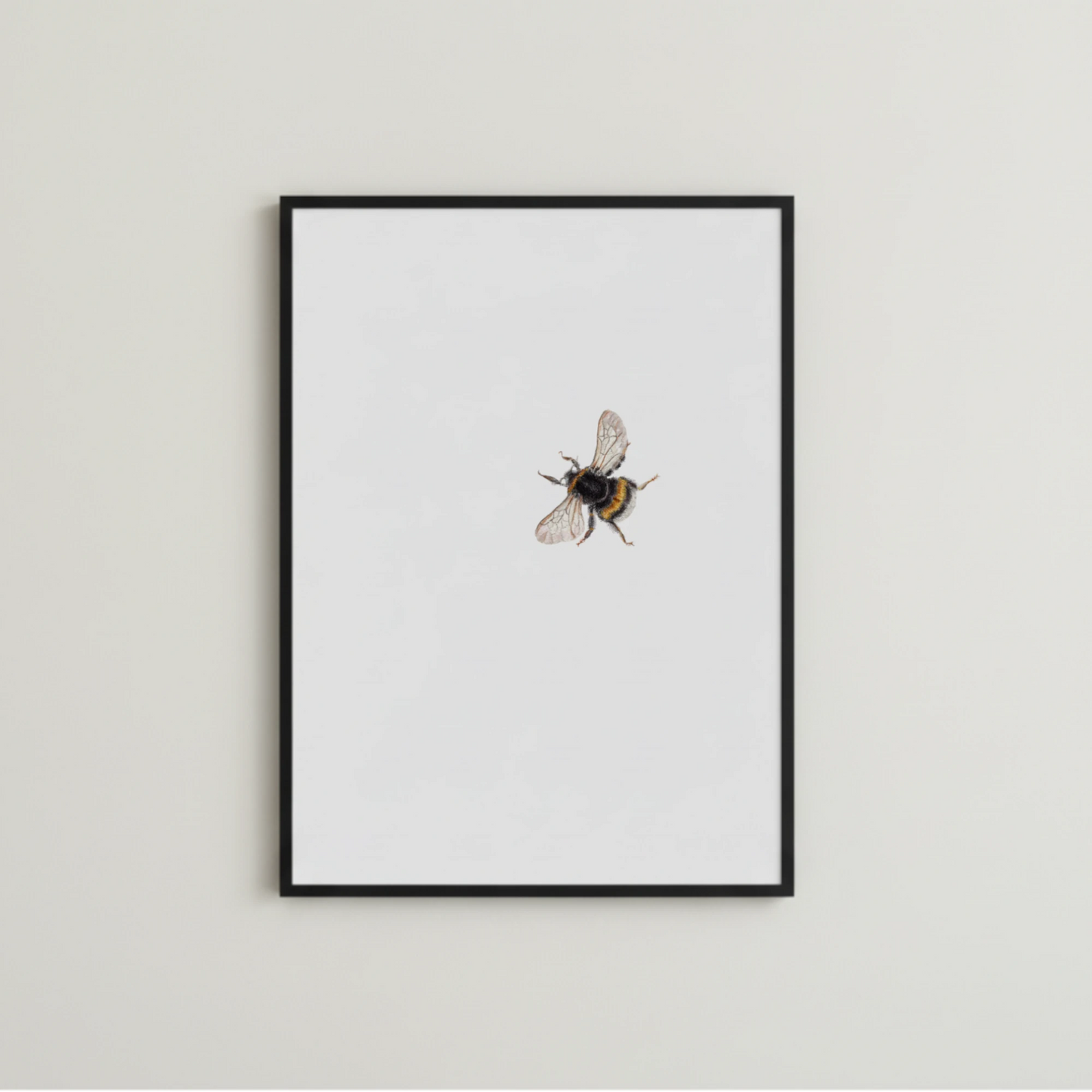 Hummel Aquarell handgemalt und als fine Art Print gerahmt