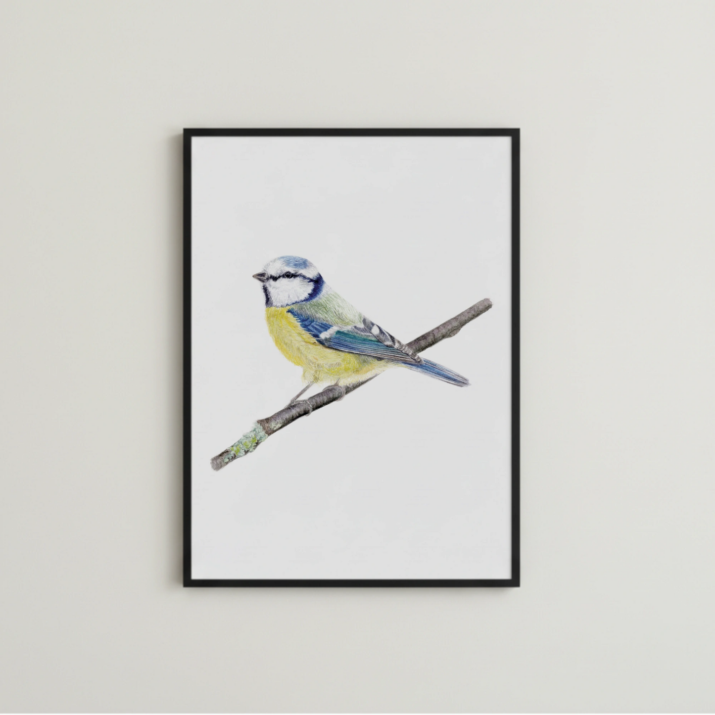handgemalte Meise Aquarellillustration als Kunstdruck